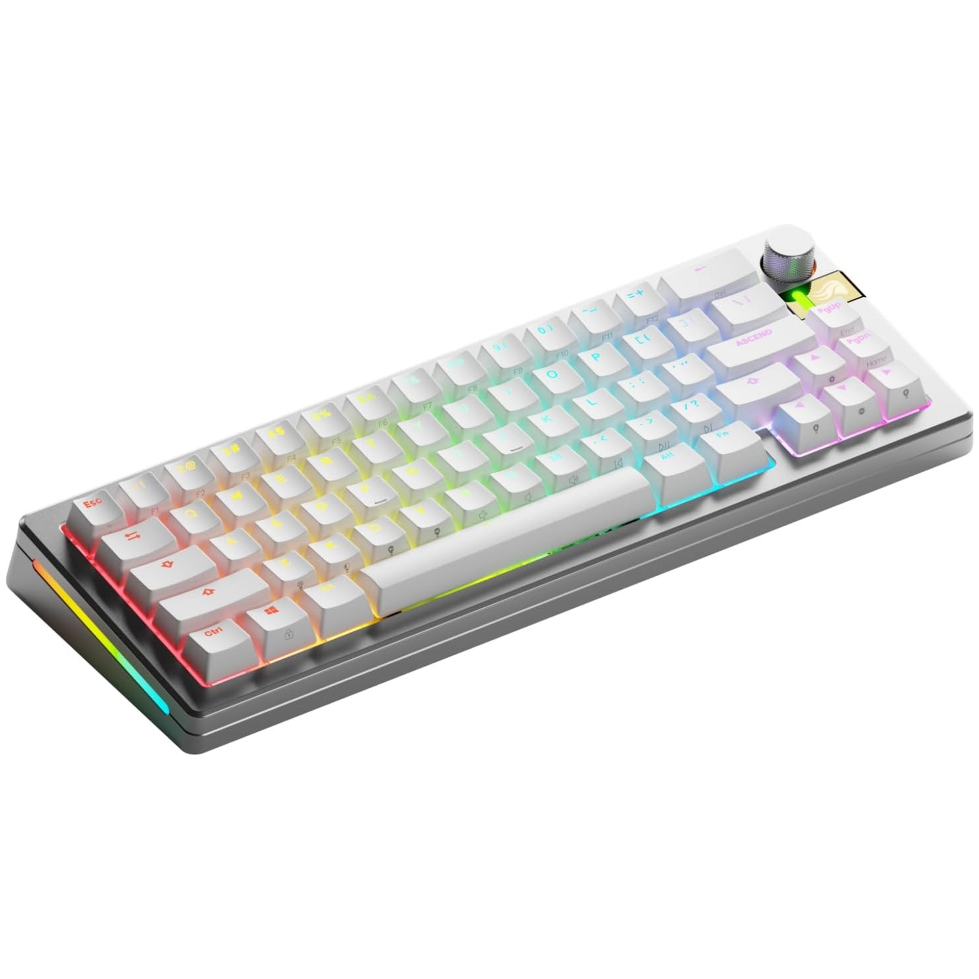 Glorious GMMK 3 Pro 65% Wireless White Mechanical Keyboard – Red Switches
