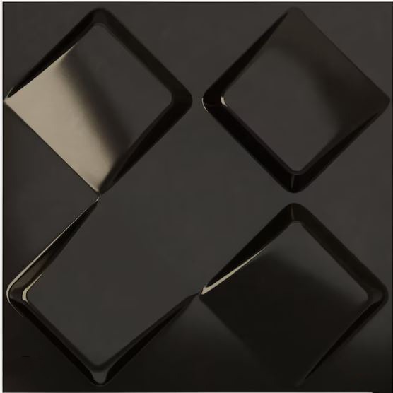 3D Wall Panels Matt Black D131