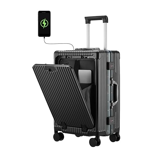 S01 Remax Wide Telescopic Handle Aluminum Frame carry - on suitcase