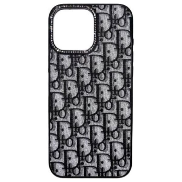 iPhone 14 Pro Max Cover - Swarovski Dior Black - White