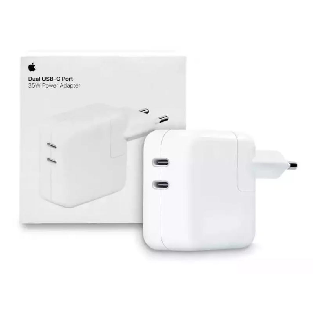محول طاقة A2676 أصلي بمنفذ USB-C مزدوج بقوة 35 وات