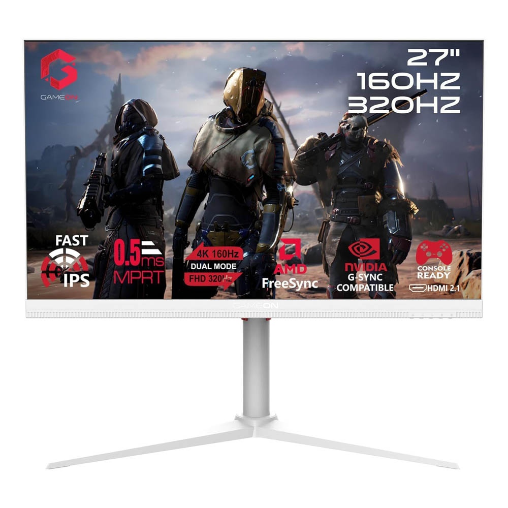 GameOn GOSX27W 27" 4K Gaming Monitor – 160Hz / 320Hz FHD, White