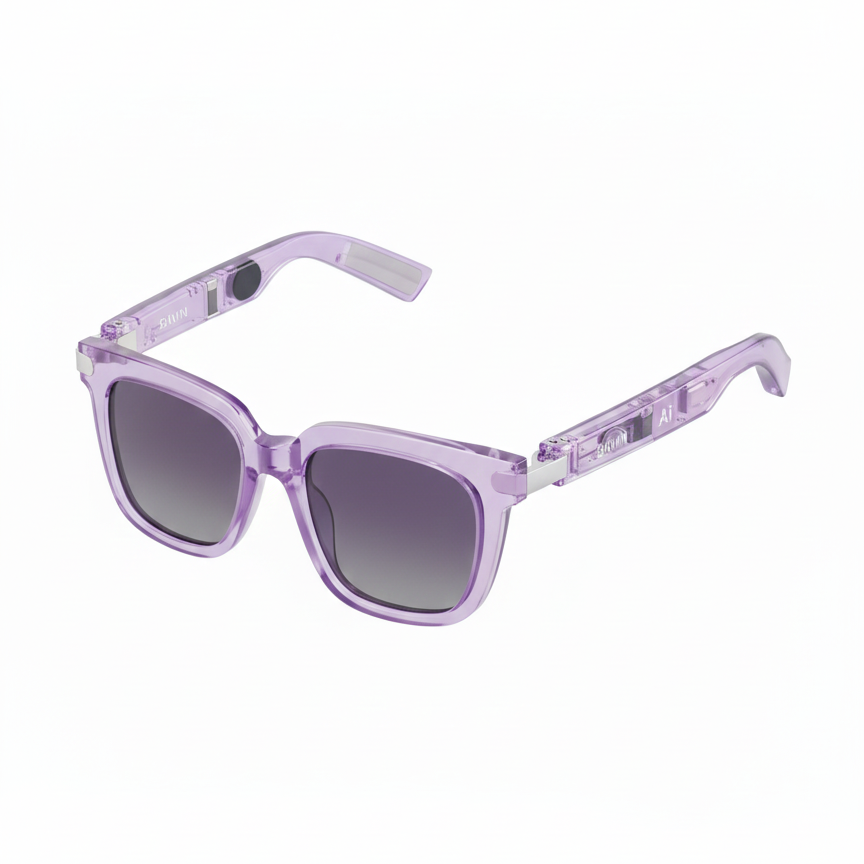 Bavin BA101 Ai Smart Translation Sunglasses BT 5.4w | 130+ Languages - Purple