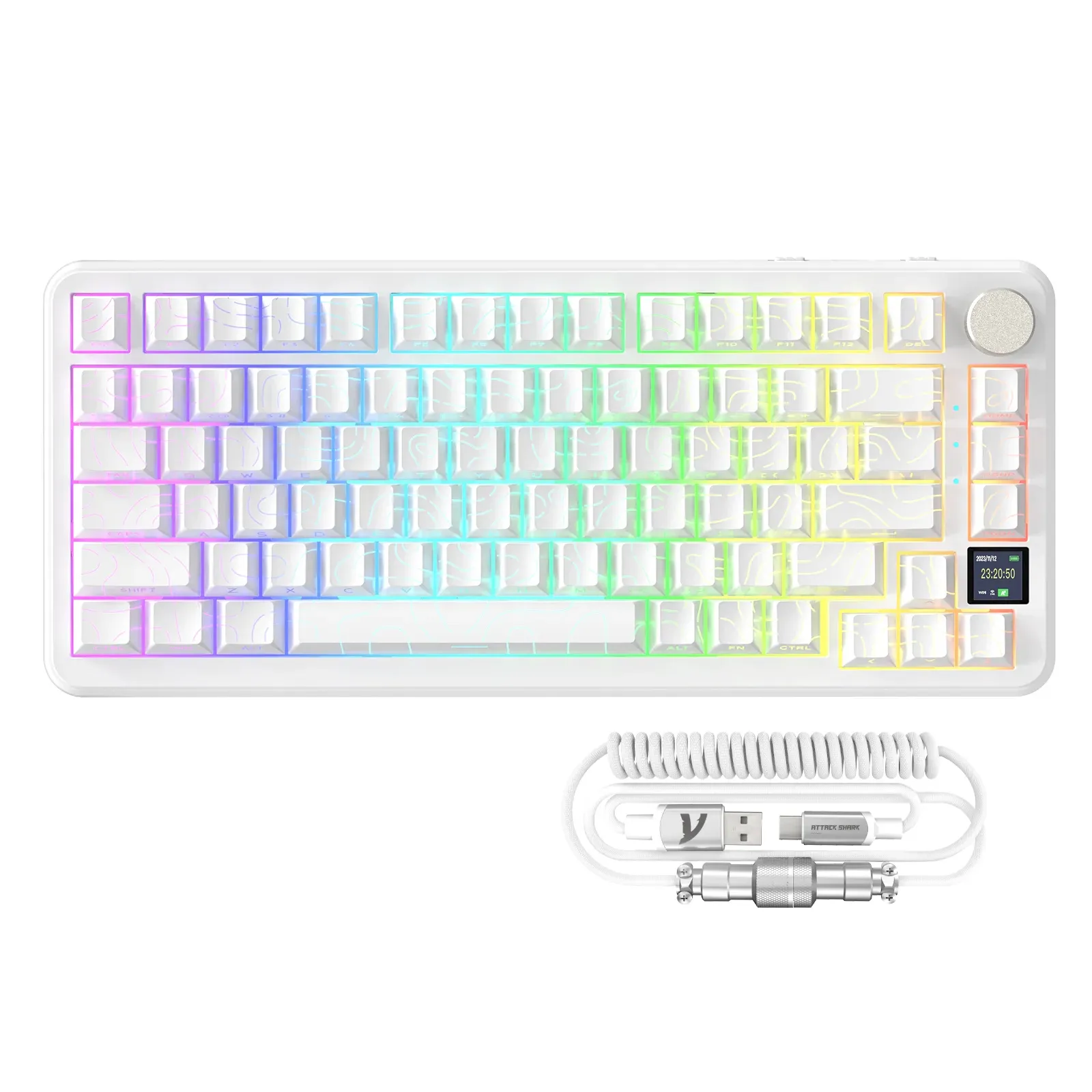 ATTACK SHARK X85PRO Tri-mode Gasket Mechanical Keyboard WHITE COUNTER LINE