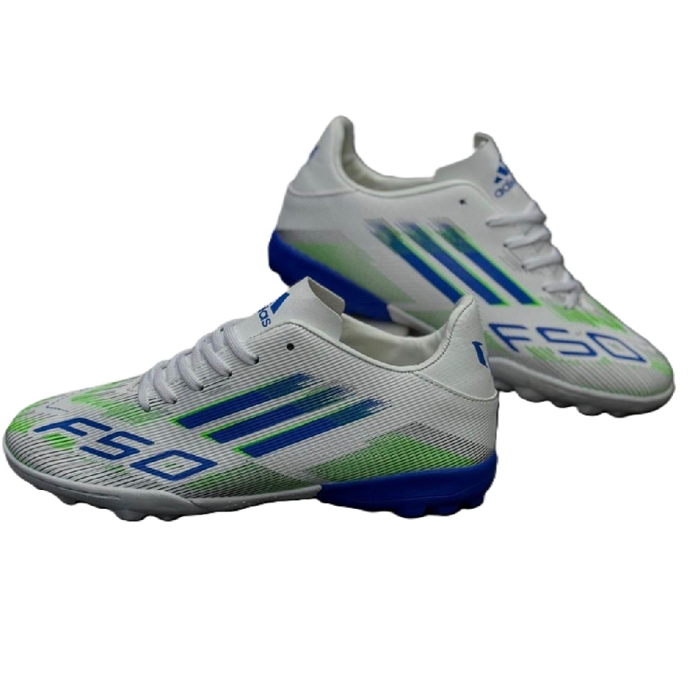 Adidas F50 Football Shoes - White & Blue (Size 42)