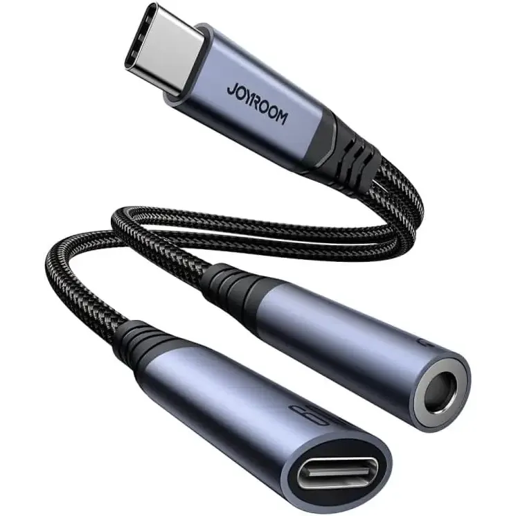 ئەداپتەری Joyroom 2-in-1 USB-C بۆ دەنگ + USB-C