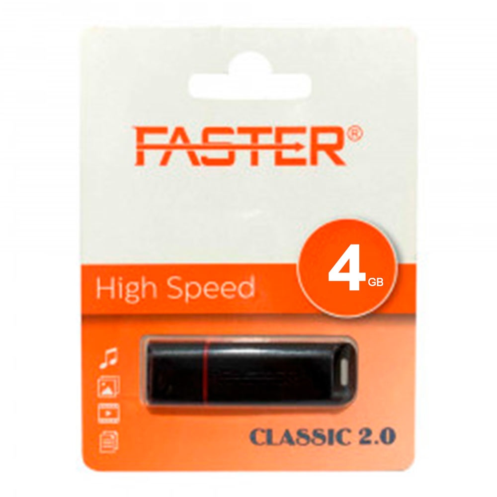 فلاش درایڤ FASTER Classic USB 2.0 – 4GB خوێندنی خێرا