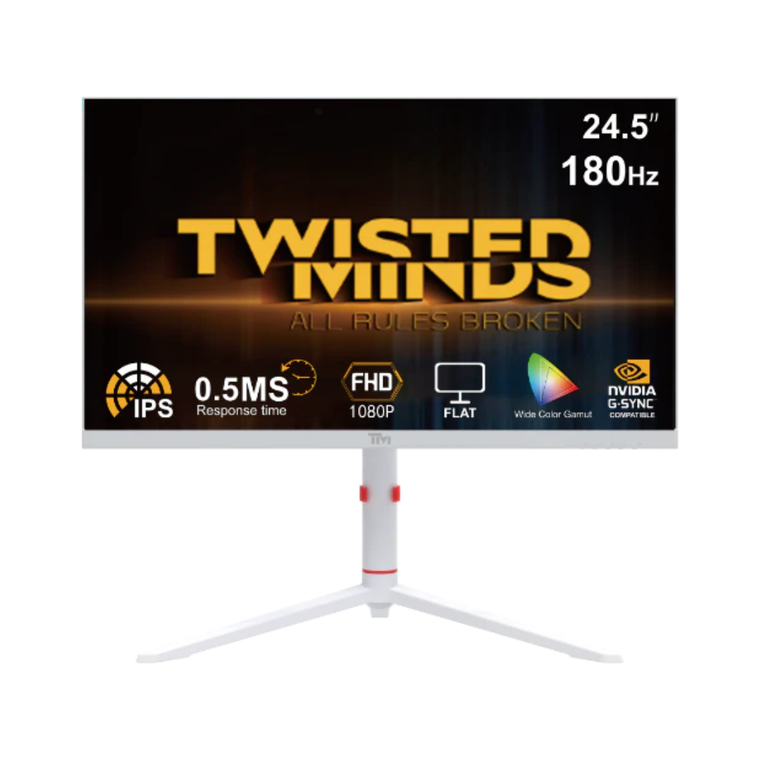 Twisted Minds Frost Series 24" FHD 180Hz Fast IPS 0.5MS Gaming Monitor (White)
