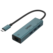 موزع Onten OTN-9593 4 في 1 من USB-C إلى 3 منافذ USB 3.0 مع محول شبكة محلية