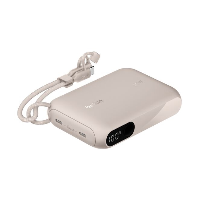 Belkin BoostCharge 10000mAh Power Bank with 20W Charging – Sand Color
