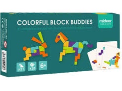 Mideer Colorful Block Buddies Educational Wooden Game (10k/c Case Pack)