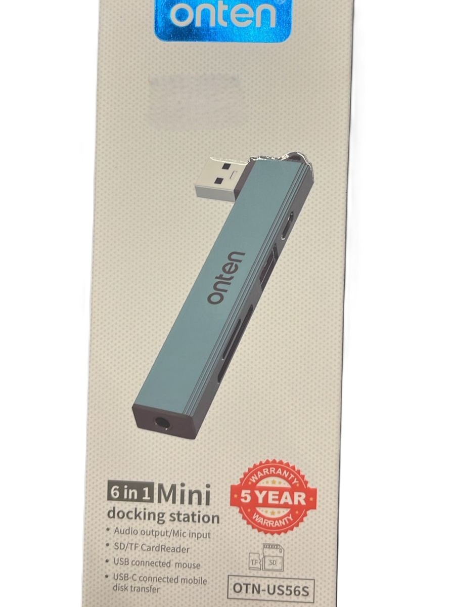 ONTEN 6‑in‑1 USB‑C Multifunction Mini Docking Station / Hub