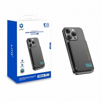 Lito LP08 Ultra-Thin Magnetic Wireless Power Bank - 5000mAh