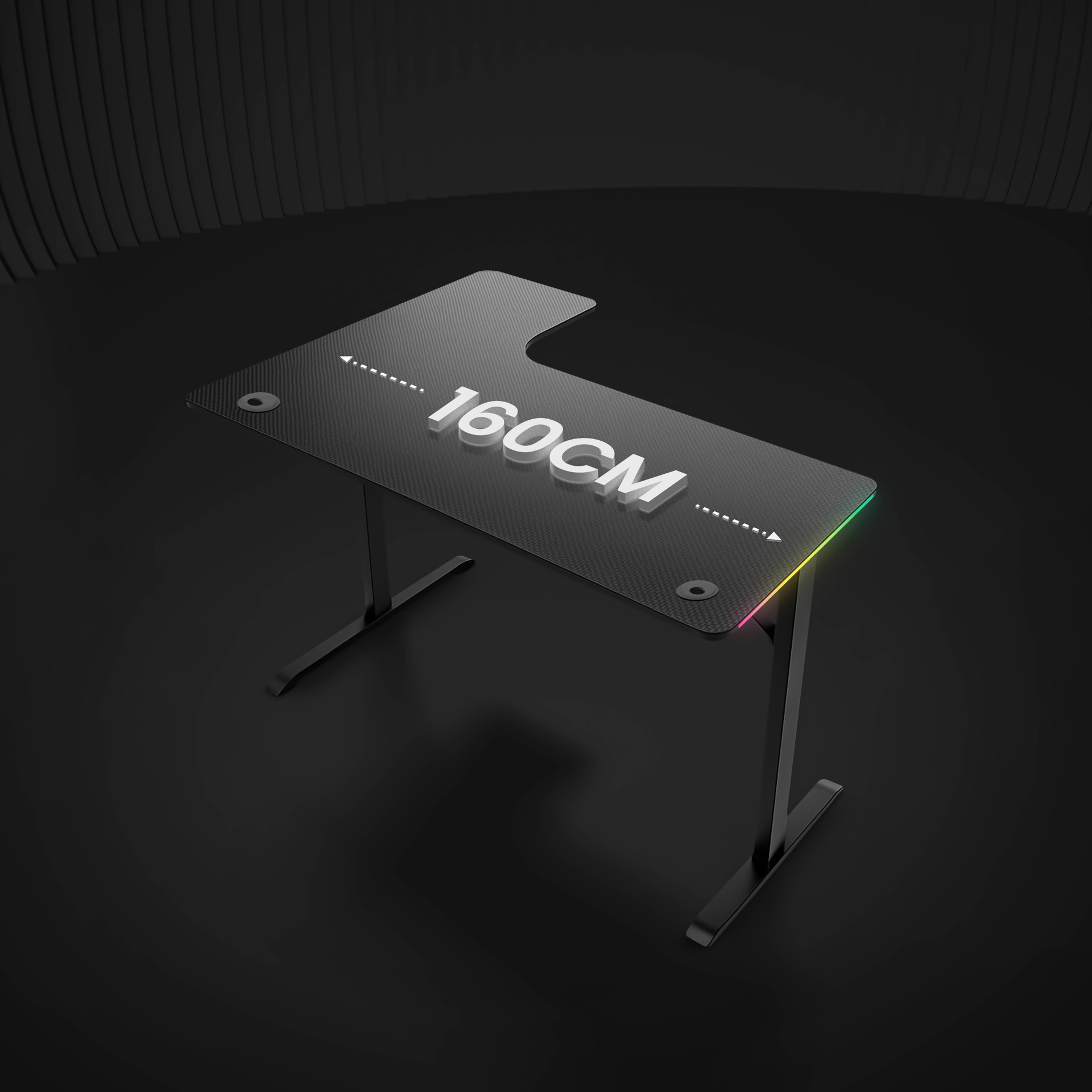 AG Table Zero Gravity L Shaped RGB Right-Side Black - 160cm | Ari