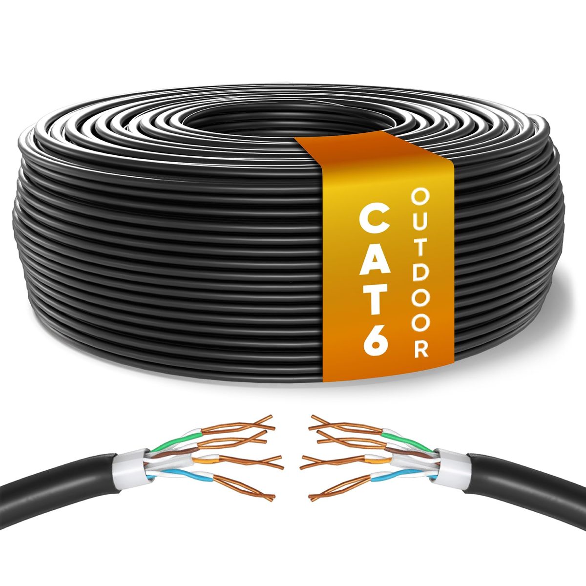 كابل شبكة LAN فئة CAT6 بطول 100 متر عالي السرعة