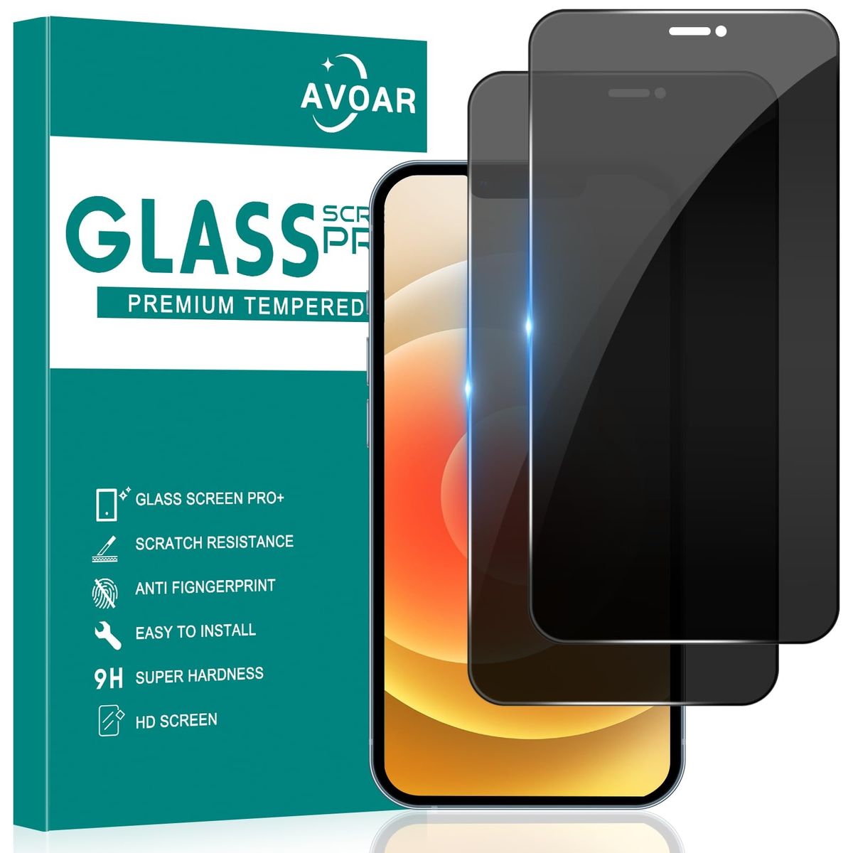 پارێزەری شوشەی شاشەی Pavareal بۆ iPhone 12 / 12 Pro 6.1 بە پڕایڤسی