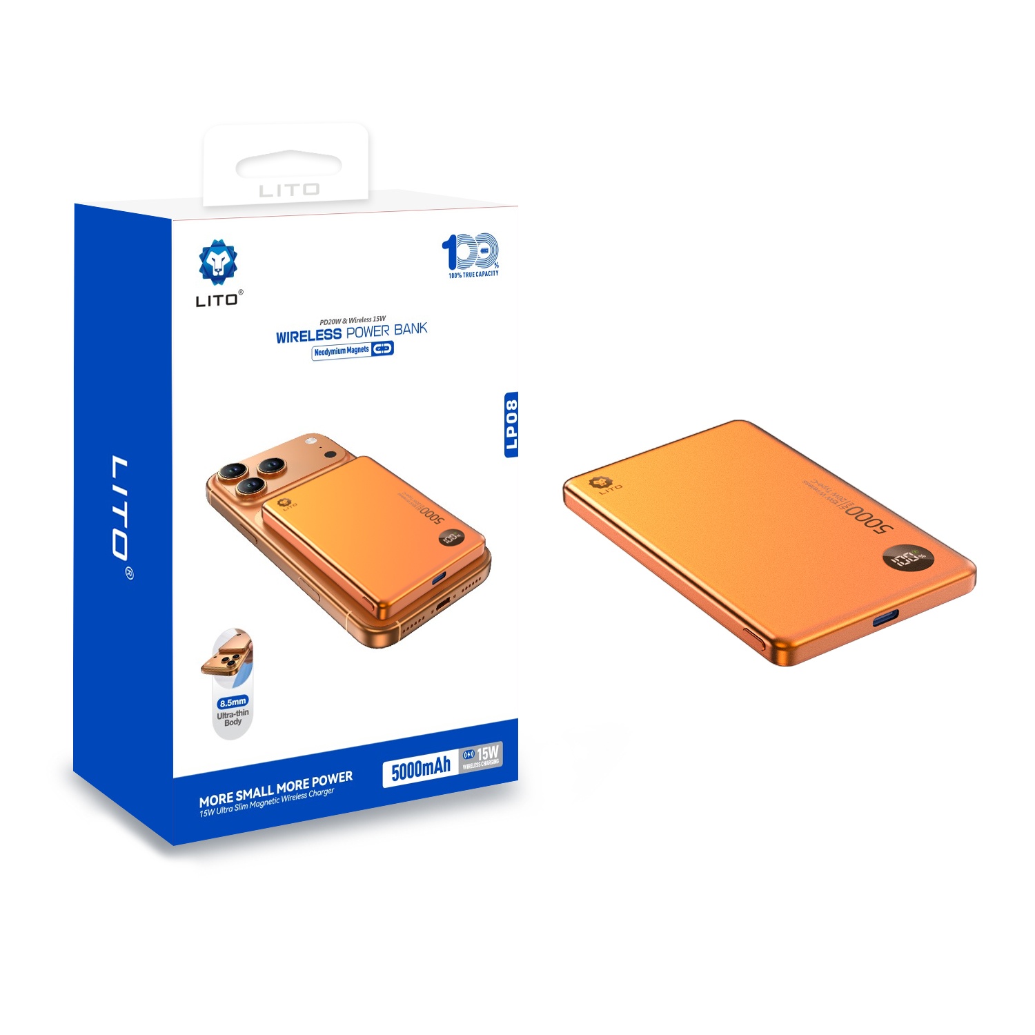 Power Bank Lito 5K Mah LP08 orange