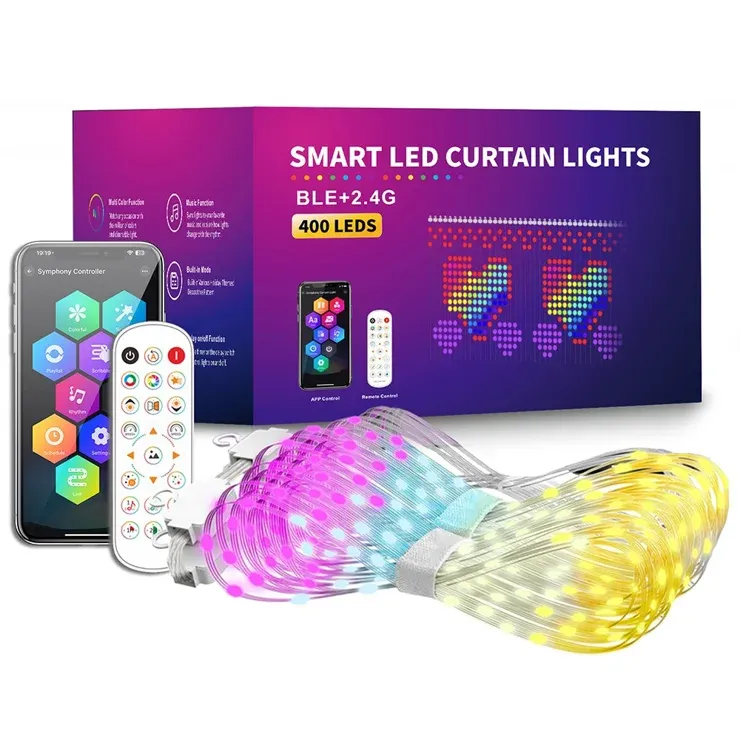 Cortina Luces Led Inteligentes Ip65 Smart App 2x2 M Wifi