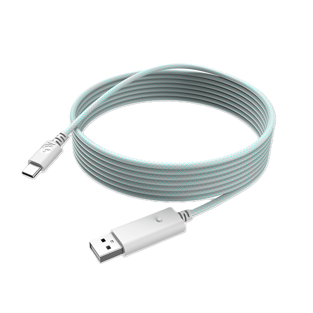 GameSir USB-C Cable 3M for G7 SE, G7 & T4 Kaleid Controllers – White & Cyan