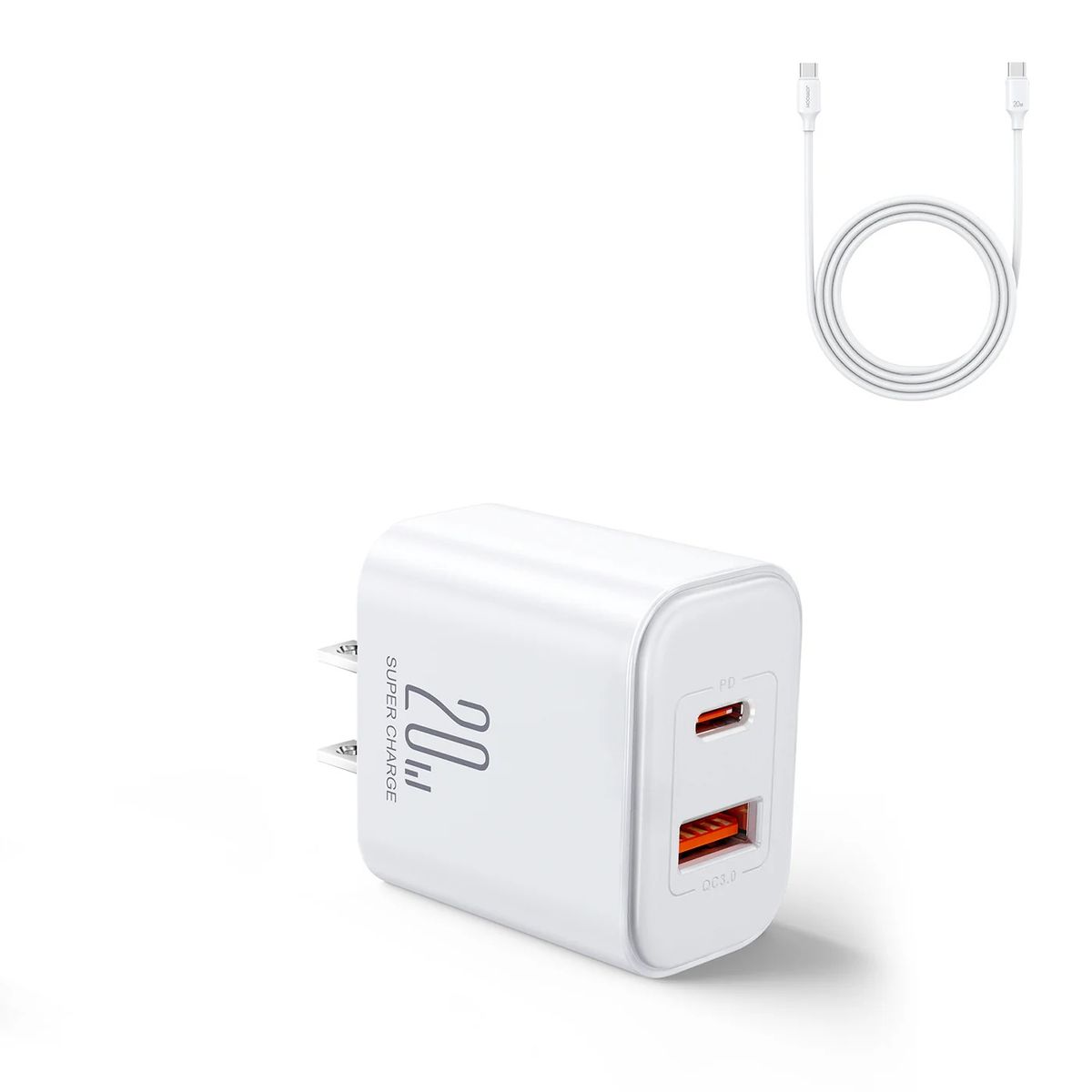 Joyroom 20W PD + QC 3.0 Dual‑Port Fast Charger JR‑TCF05UK White