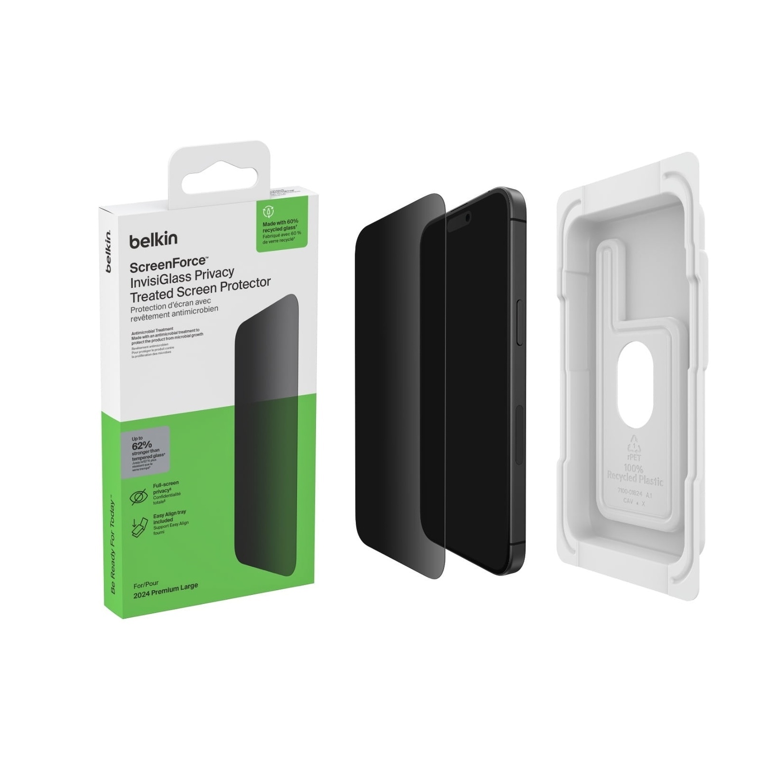Belkin InvisiGlass Privacy Treated Screen Protector for iPhone 16 Pro max