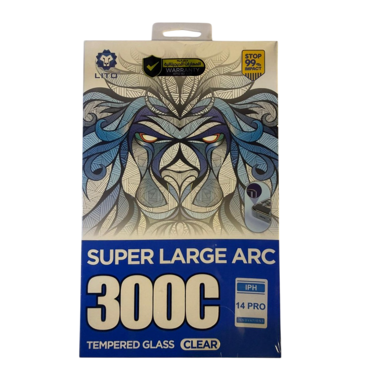 LITO 300C Super Large Arc Clear Tempered Glass Screen Protector (iPhone 14  Pro)