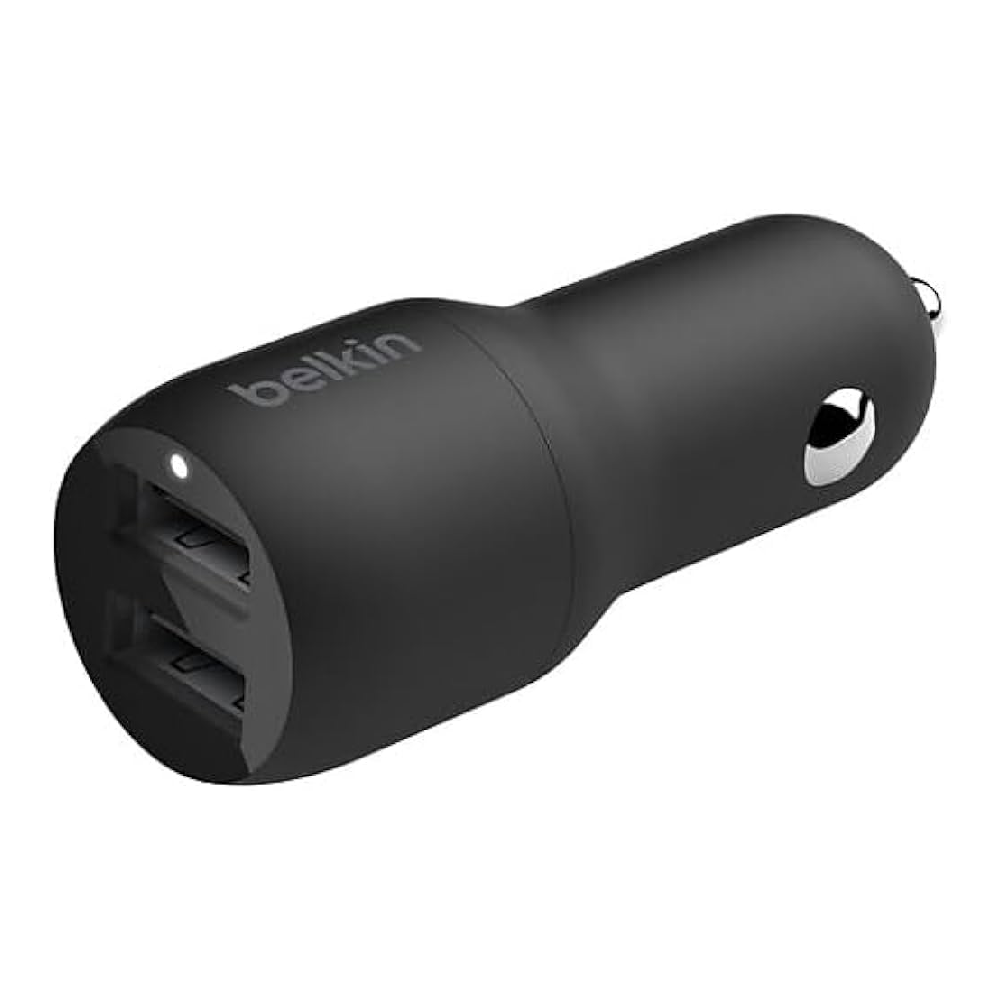 Belkin 24W Dual USB-A Fast Car Charger (2-Port) – Universal 12V/24V