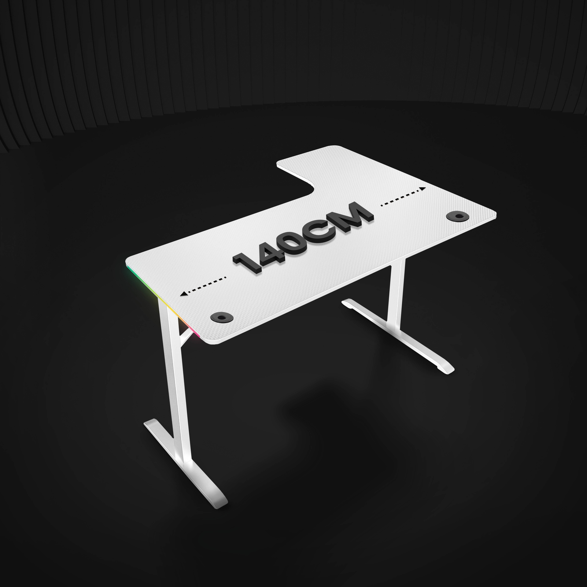 AG Table Zero Gravity L-Shaped RGB Left-Side White - 140cm