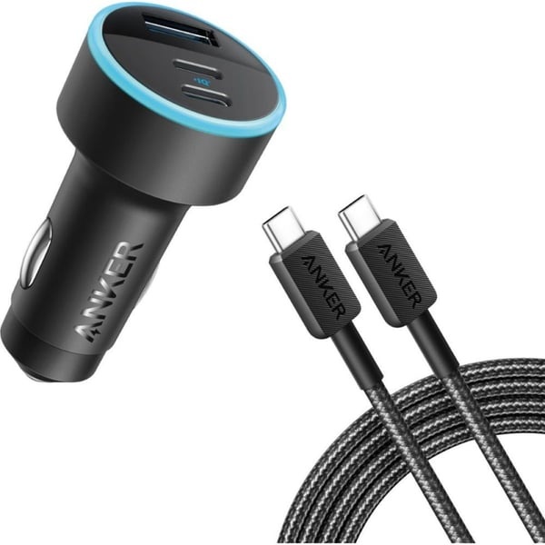 Anker 535 Car Charger 67W with 3ft USB-C to USB-C Cable – Black