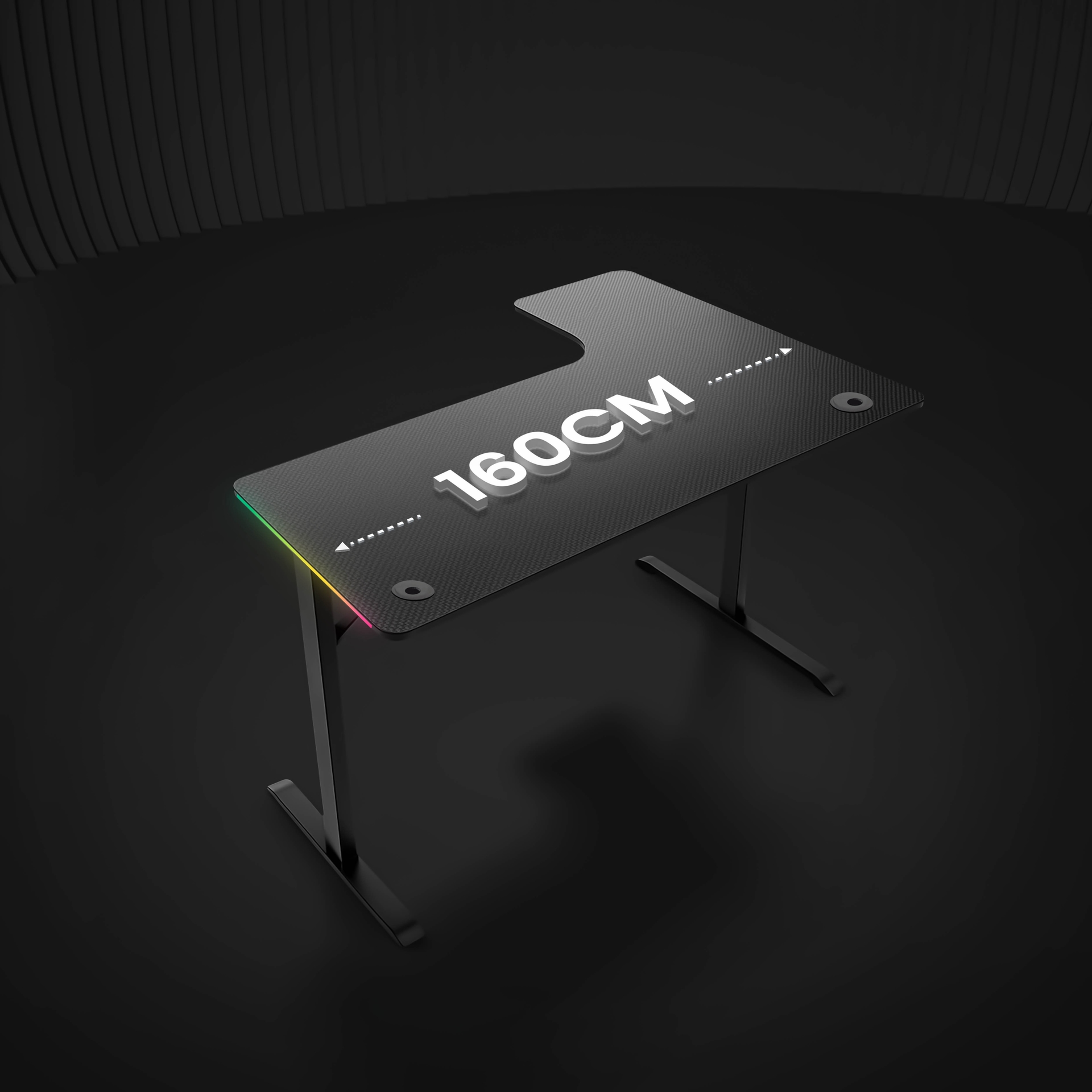 AG Table Zero Gravity L-Shaped RGB Left-Side Black - 160cm