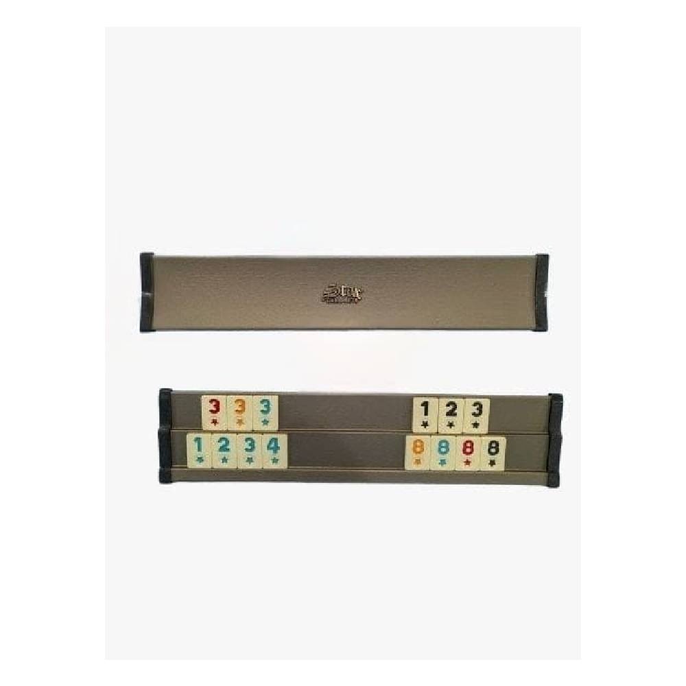  Okey - Wooden Rummy Set - Dark Silver