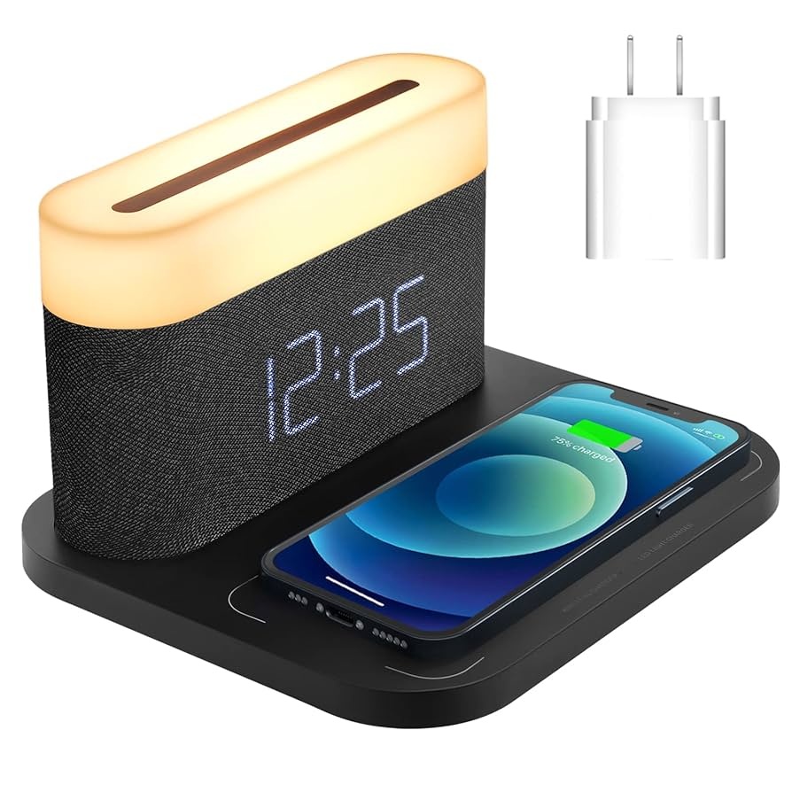 Calk Clock Alarm 15w 3 in 1 Wireless Charger 6125J
