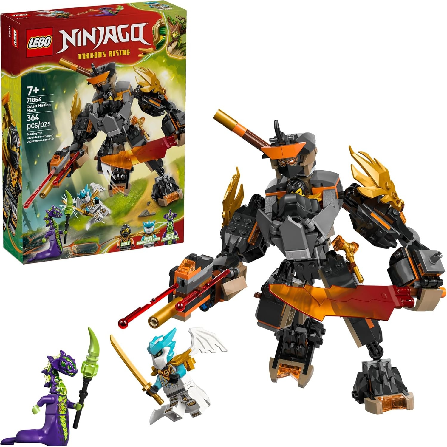 71854 Ninjago Cole's Mission Mech & Dragon Zane LEGO®