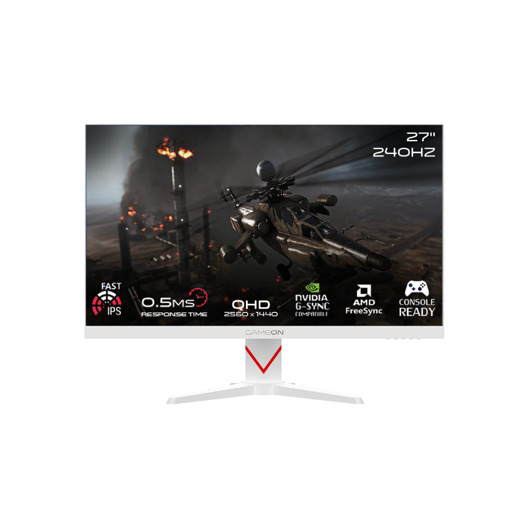 GAMEON Dominator Series 27" QHD 240Hz Fast IPS 0.5ms Gaming Monitor (White)