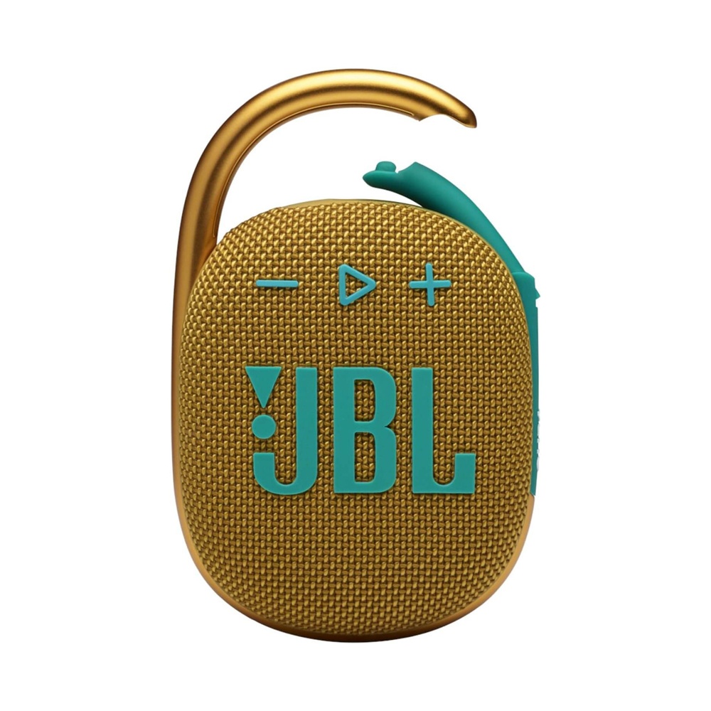 JBL Clip 4, Yellow - Portable Bluetooth 5.1 Speaker - Up to 10 Hours of Play - Waterproof & Dust Resistant - Includes Noise & Echo-Canceling Speakerphone