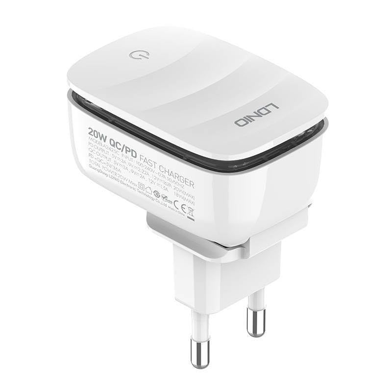 Ldnio 20W PD/QC چارجەری خێرا a2425c USB-C بۆ Lightning