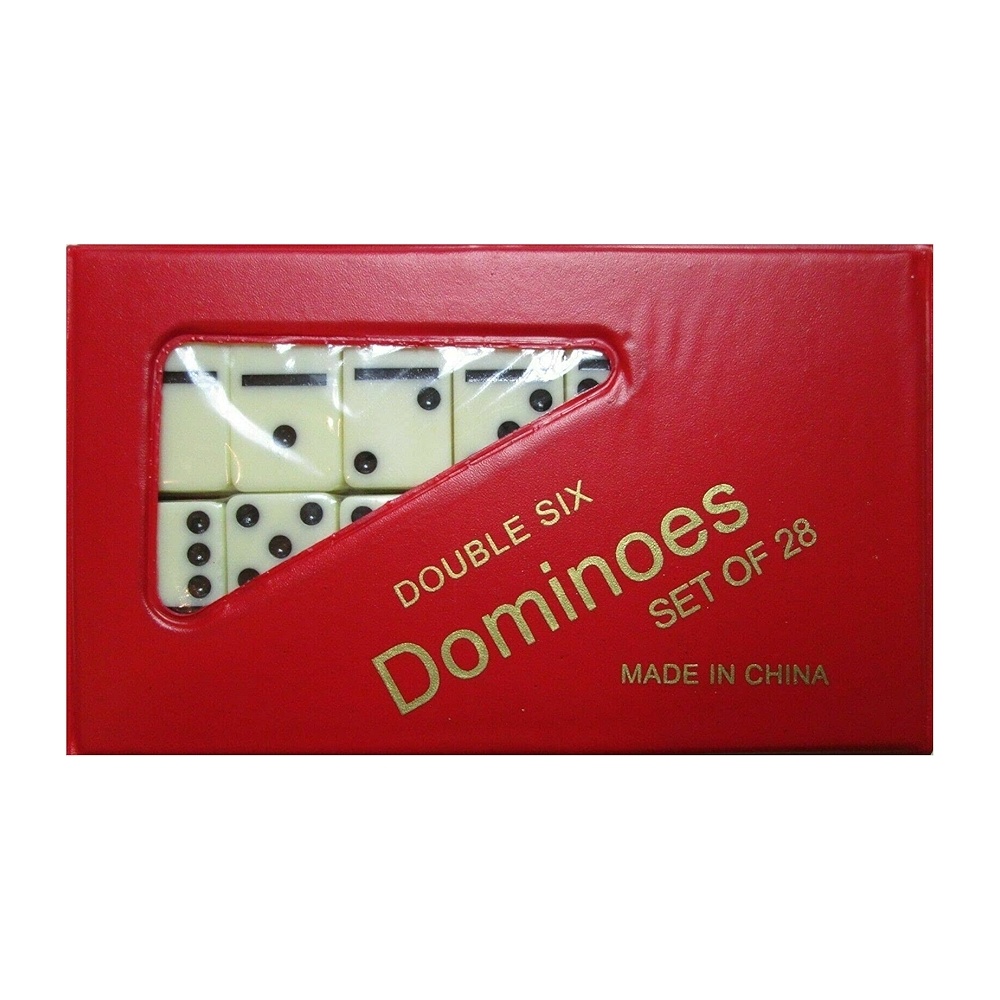 Dominoes Set Of 28 Back Red