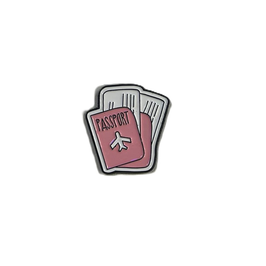 Pink Passport Metal Sticker