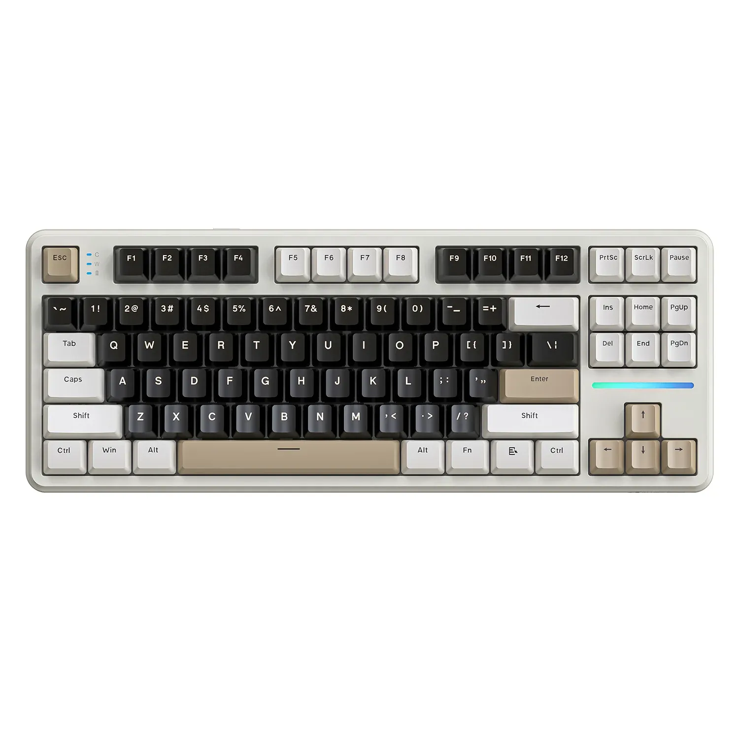 ATTACK SHARK X87 Mechanical Keyboard Tri-mode (Cheese White, Strawberry Switch)
