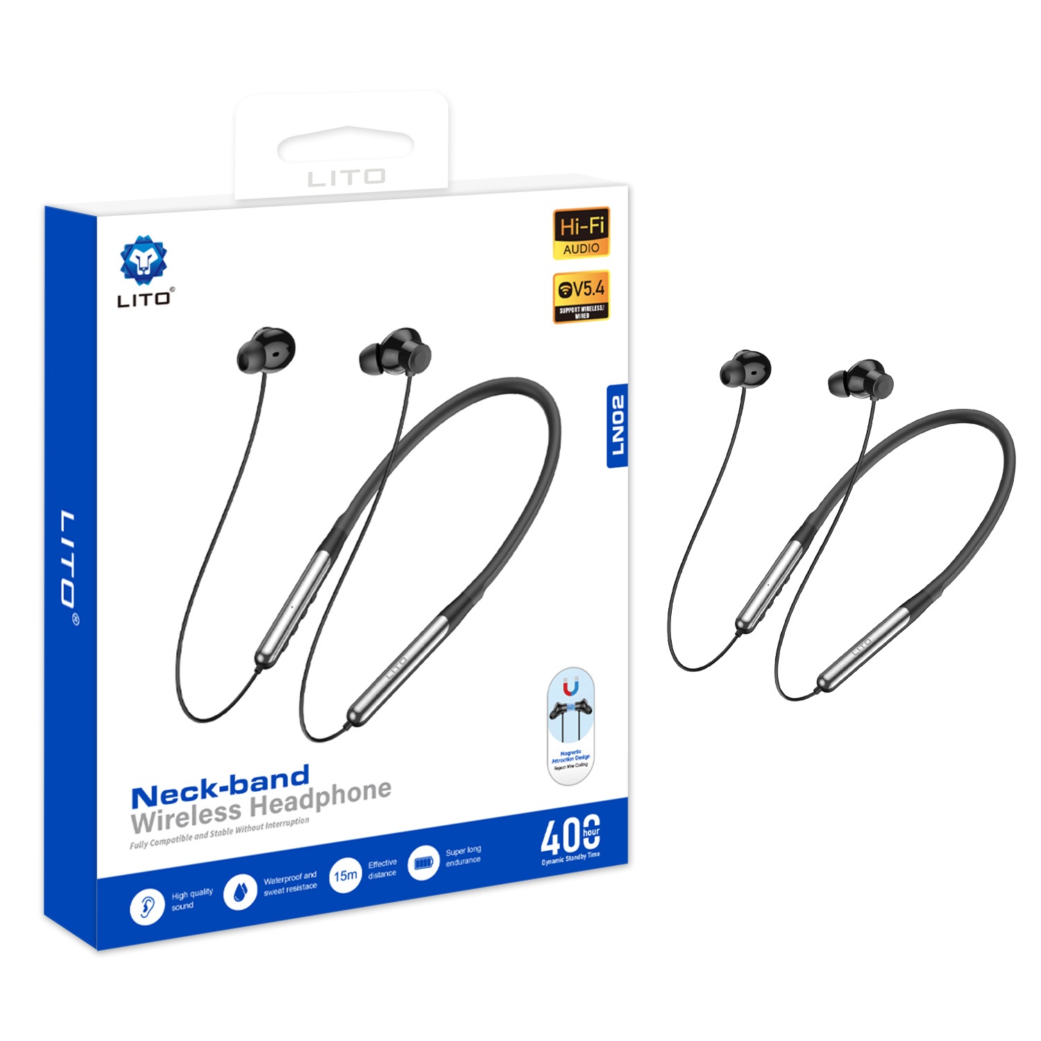 LITO LN02 Magnetic Wireless Neckband Earphones