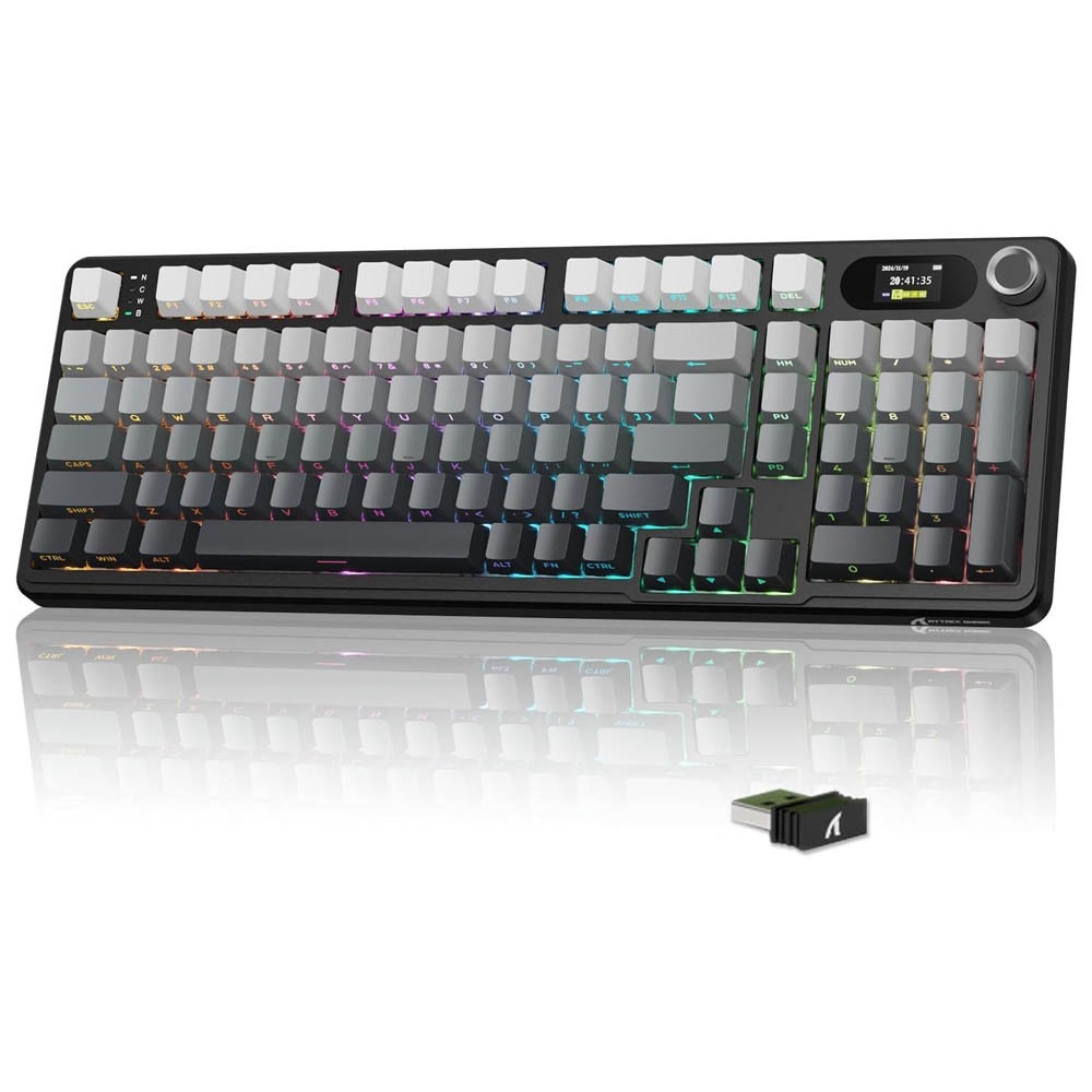 ATTACK SHARK X98 Pro کیبۆرد میکانیکی سویچی شەوی بلوبێری مانگ ڕووناک