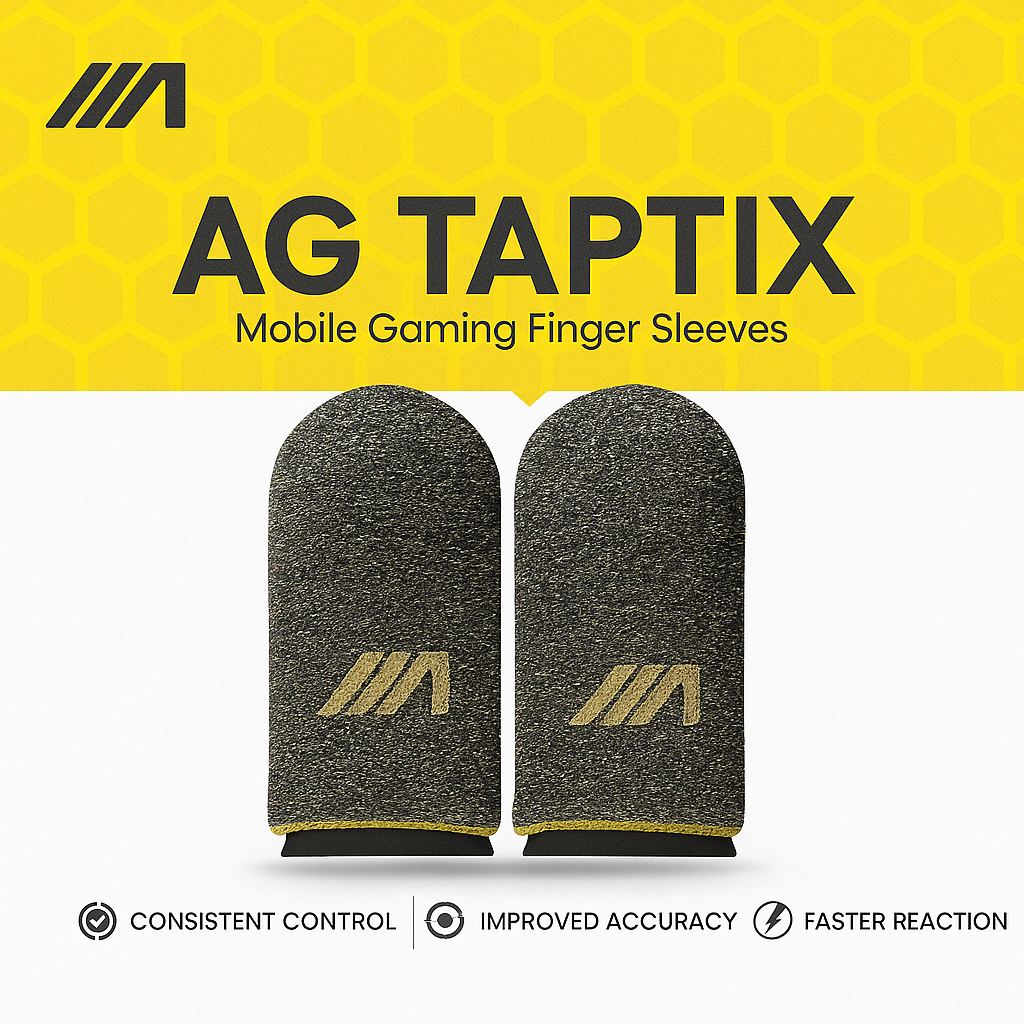 AG Taptix Mobile Gaming Finger Sleeves – Yellow (2-Pack)