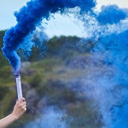 Smoke Blue With Fire - 1 Piece