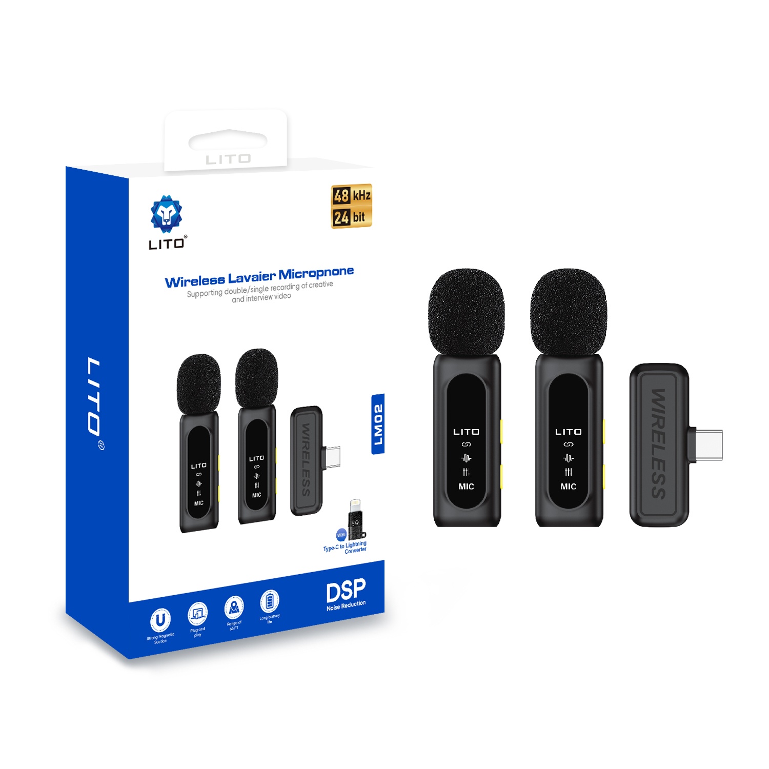 LITO LM02 Pro Wireless Lavalier Microphone System