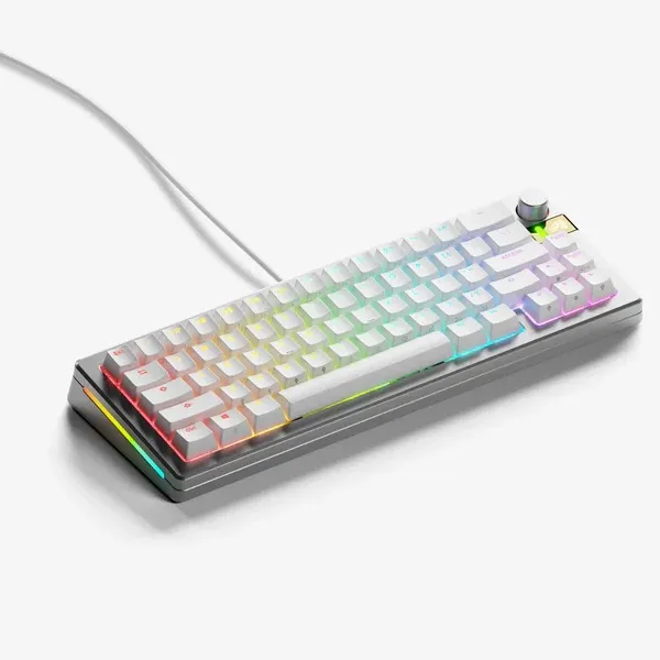 Glorious GMMK 3 Pro 65% White Mechanical Keyboard – Red Switches