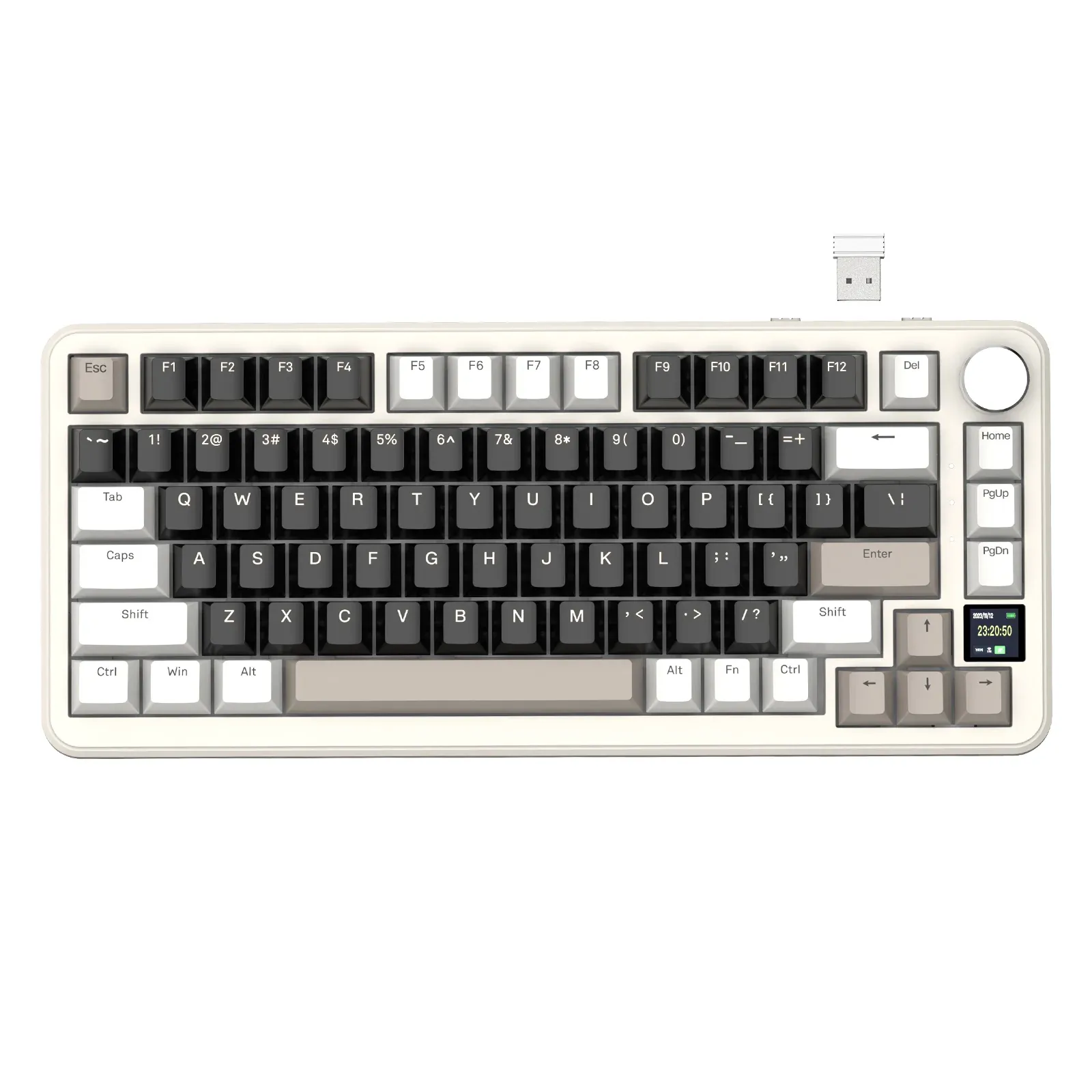 ATTACK SHARK X85 PRO Tri-Mode Gasket-Mounted Mechanical Keyboard – Cheese White, Blueberry Switch