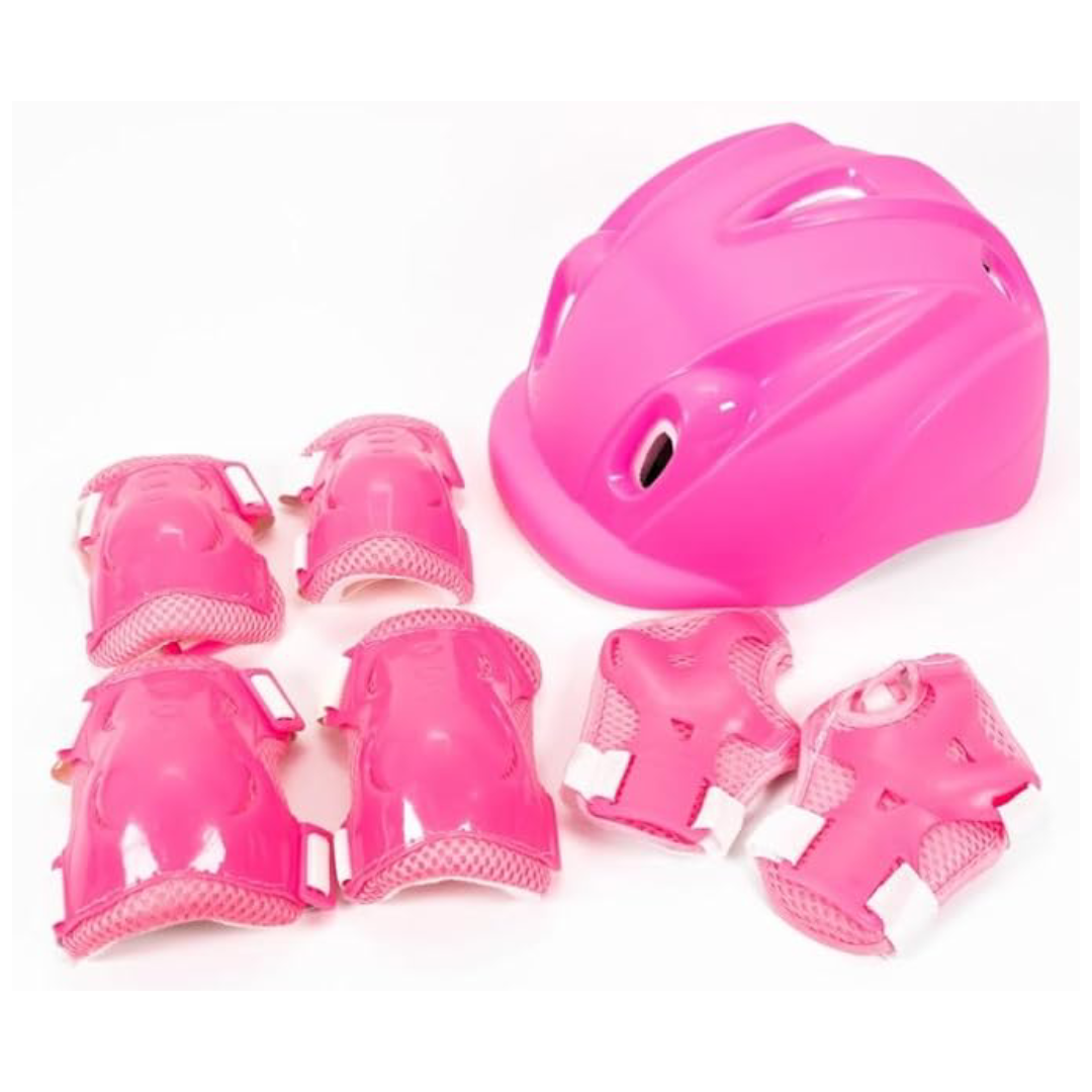 Kids Multi-Sport Helmet with Protective Gear Pad Set (Random Color)