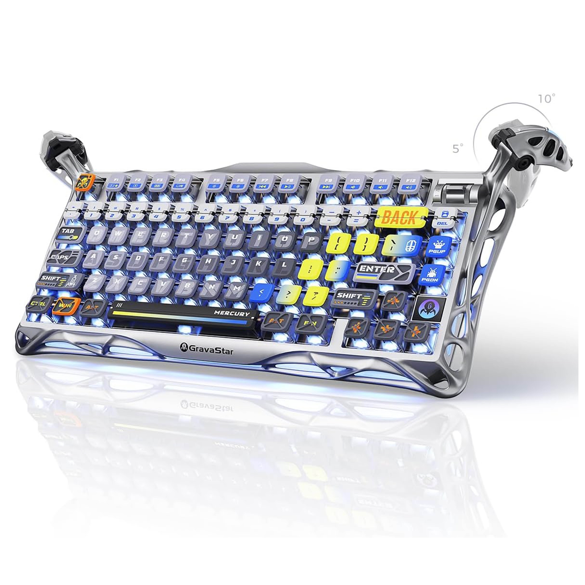 GravaStar Mercury K1 Pro Interstellar Silver Mechanical Gaming Keyboard