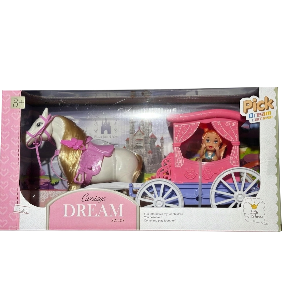 Pink Horse Carriage Baby Doll – Cute Princess Toy Set