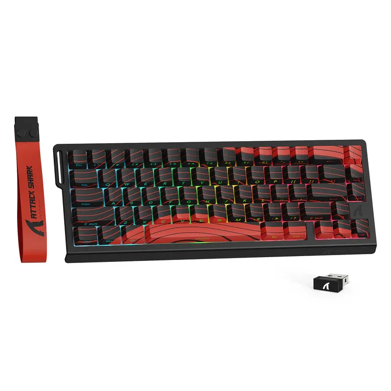 ATTACK SHARK X68 Pro HE Keyboard Black And Red-Countour Line